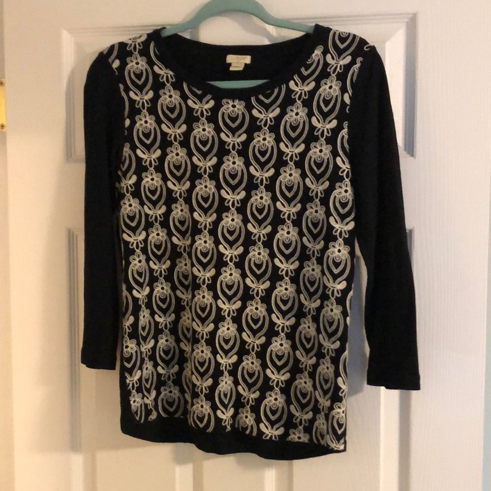 J Crew Factory embroidered top.
